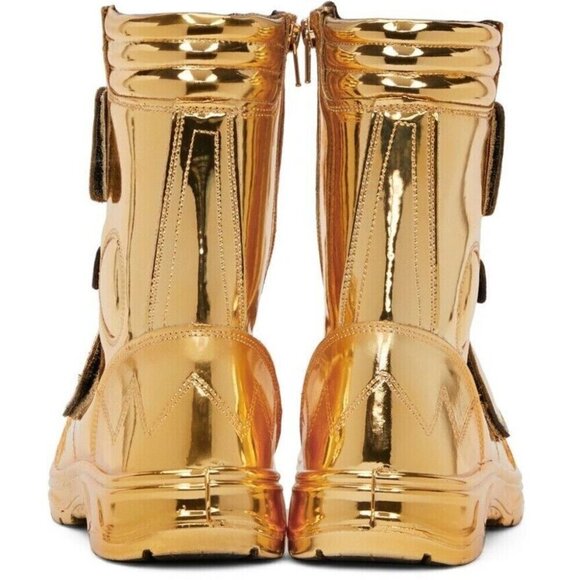 Junya Watanabe x Zebec Oil Resistant Ankle Boots 9.5 25.5 EEEE Women Gold - Picture 15 of 16
